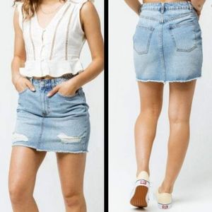 Billabong x Sincerely Jules Distressed Denim Skirt